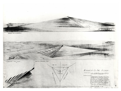 Isamu Noguchi, Study for Monument to the Plow, 1933, Charcoal [?] on paper