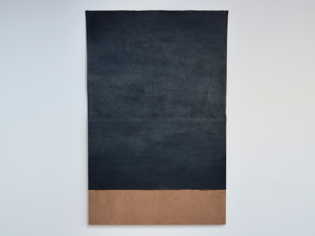 N. Dash. Untitled, 2013. Pigment, acrylic medium, linen, adobe, jute, wood support. 99 x 60 in. (251.5 x 152.4 cm)