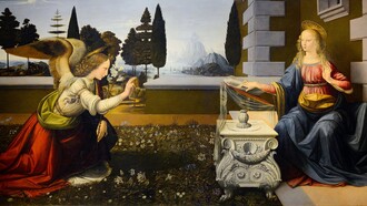 Leonardo Da Vinci, Annunciazione, 1472 circa, Galleria degli Uffizi, Firenze, Italia