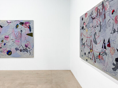 Alejandro Ospina, The kingdom in the middle, vista de exhibición. Cortesía de Galería La Cometa 