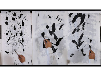 William Kentridge, Trio for 4 Hands (still), 3 minutes 11 seconds
