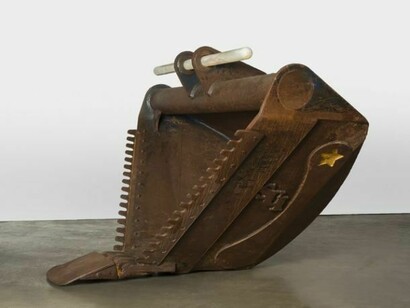 Cyprien Gaillard, King Island Stubtail, 2013, Excavator head and white onyx, 76 x 123 x 94 inches (193 x 312.4 x 238.8 cm), Copyright Cyprien Gaillard, Courtesy Gladstone Gallery, New York and Bruseels