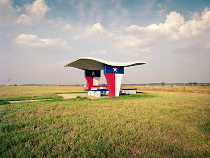Ryann Ford. Flower Mound, Texas – I 35 – This was the rest stop that inspired the project.  As I researched rest stops to see what was beyond the Austin area, I was excited to find a photo of this rest stop, and then shocked to read it would soon be demolished.  The next weekend I drove four hours north to shoot it, and sure enough, it was demolished a few weeks later.  