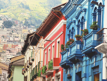 Edificios tradicionales en Quito, Ecuador