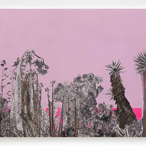 Cactus Trash and Treasure, 2016, ink and oil on wood panel, 91,44 x 121,92 x 05 cm (36 x 48 x 2 in.). Courtesy of galerie Art : Concept