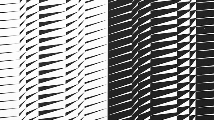 Gianfranco Zappettini, Strutture in BX in due tempi, 1966, acrilico su tela, 100 x 200 cm, dettaglio