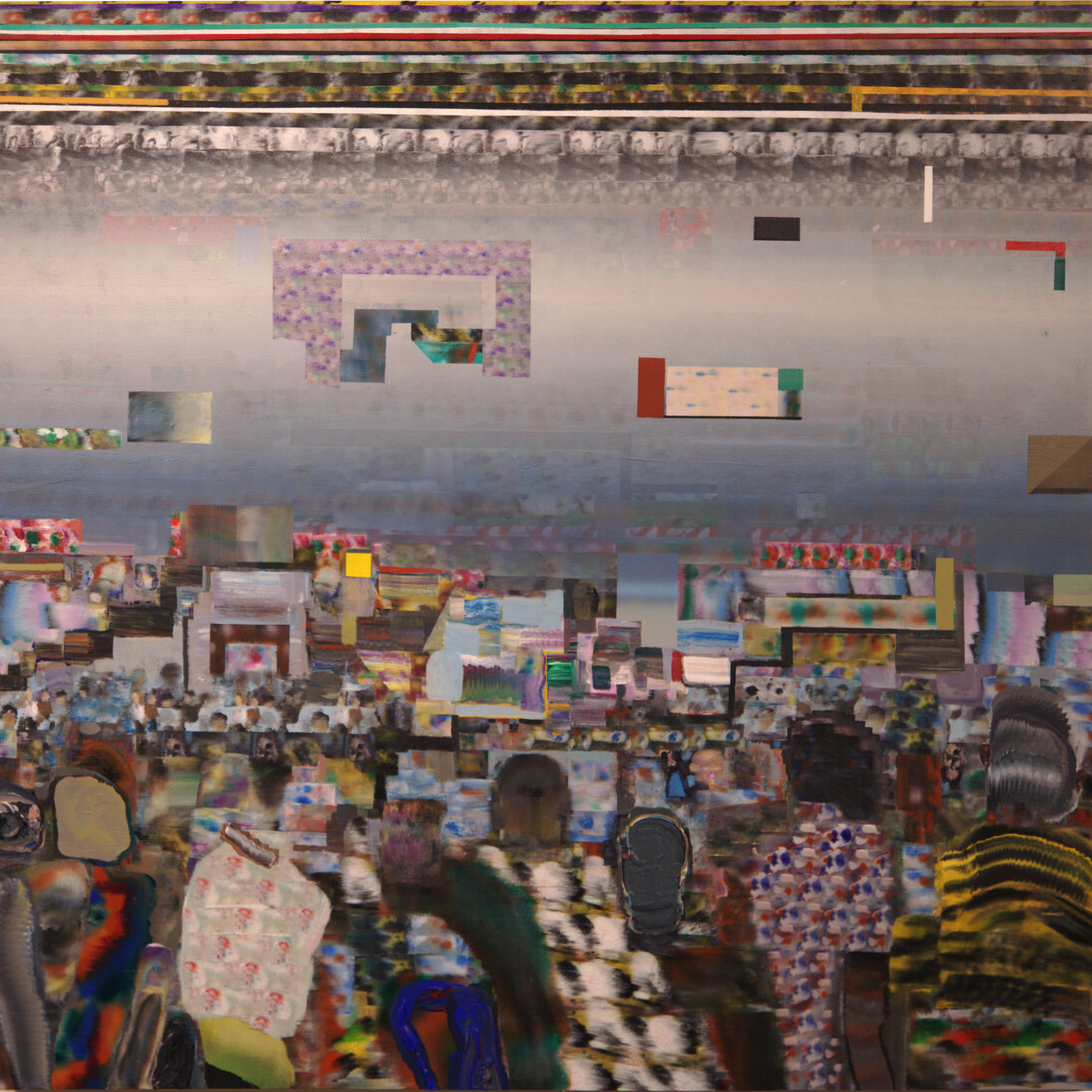 Taha Heydari, Tetris, Acrylic on Board (wood) 44 x 44 inches, 2015
