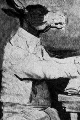 Dibujo preparatorio para el Capricho número 39 de Francisco de Goya, "Hasta su abuelo", entre 1797 y 1799