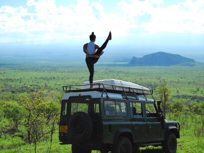 Tricia overlooking the Chyulu Hills
