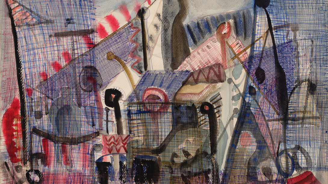 Hilda D. Levy, Boat forms: Corona del Mar (detail), 1951. Courtesy of Marc Selwyn Fine Art
