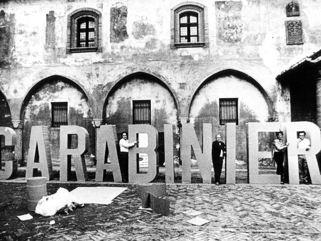 Gianni Pettena, Carabinieri, 1968. Palazzo Comunale, Novara. Courtesy of Galleria Giovanni Bonelli 