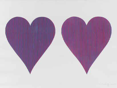 Colin Self, Change of hearts 1, 2012/2013, Corrugated cardboard, spray paint, 74 x 104 cm