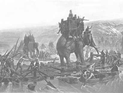 Henri Paul Motte; Aníbal cruzando el Ródano, 1878