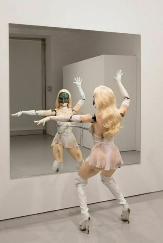 Jordan Wolfson (Female figure), 2014, Mixed media, Overall: 90 1/2 x 72 x 29 inches (229.9 x 182.9 x 73.7 cm)