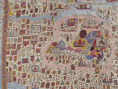 Map shawl, woollen embroidery, Kashmir, 19th century © Victoria and Albert Museum, London
