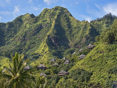 Maravilloso paisaje de montaña en la Polinesia Francesa