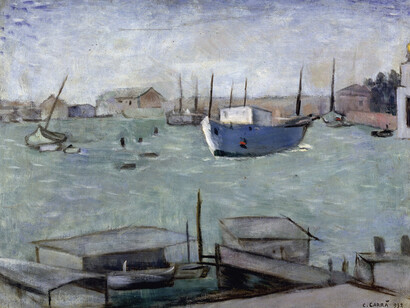 Carlo Carrà (Quargento 1881-Milano 1966) Laguna, 1932 olio su tela. Firenze, Galleria d'arte moderna di Palazzo Pitti