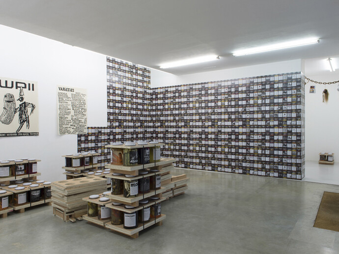 Bill Hayden, Sam Pulitzer, Antek Walczak, Exhibition view "War Pickles II", Air de Paris, Paris, 2014, Photo Marc Domage, Courtesy Air de Paris, Paris
