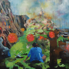 William Alexander, Edinburgh Happening, 2013, acrylic and oil on canvas, 145 x 115 cm