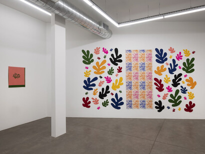 Elaine Reichek, Frock-Conscious, installation view. Courtesy of Shoshana Wayne Gallery