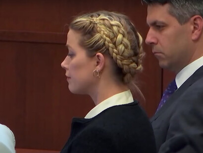 Amber Heard in the courtroom at the Fairfax County Circuit Court in Fairfax, Virginia, the USA