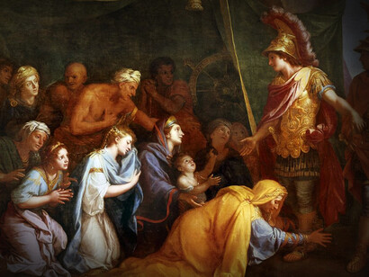 'La familia de Darío frente a Alejandro', alrededor de 1660 de Charles Le Brun. Palacio de Versalles, Francia