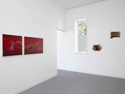 Julie Buffalohead, Travois, exhibition view. Courtesy of Dreamsong