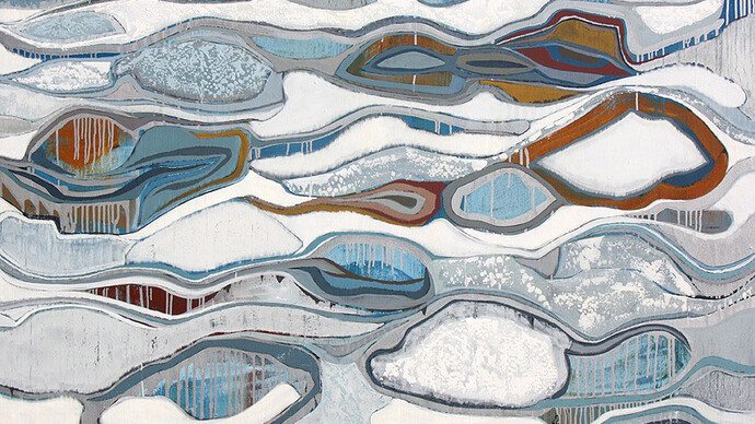Chase Langford, Jura 3 (2014), Oil and metallic on canvas, 46 x 60 inches