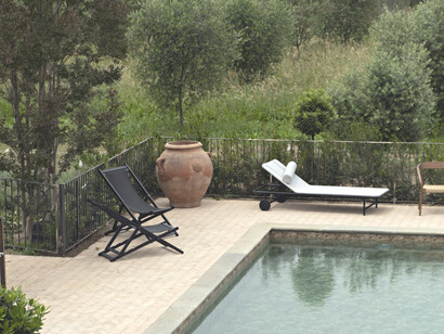 Vista de la piscina del Paradis Agricole (Versilia comarca de la Toscana, Italia)