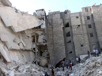Bombed buildings in Aleppo