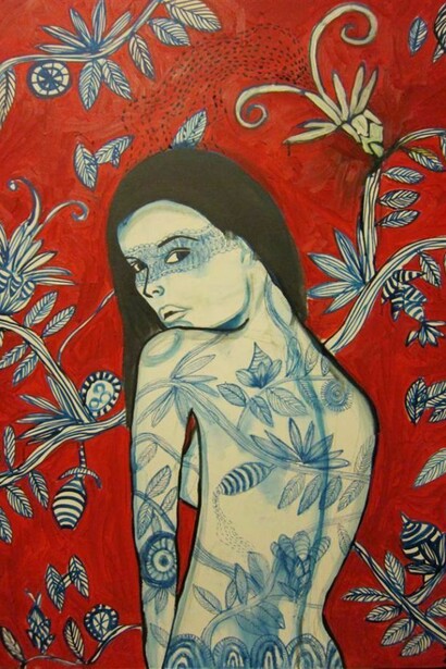 Zoë, Delicate, Mixed Media on Canvas, 40" x 30"