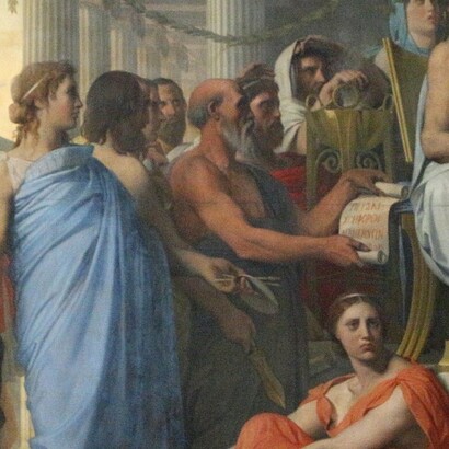 Jean-Auguste-Dominique Ingres, L'apothéose d'Homère, 1827, dettaglio su Sofocle