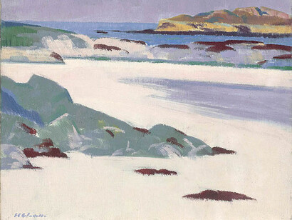FCB Cadell, The Shore at Calva, Iona, oil on canvas board, 35.5 x 45.75 cm
