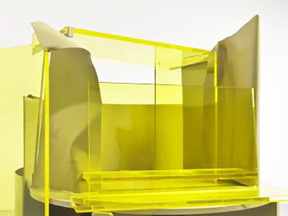 Autumn Rhapsody (2011-12), Painted steel and yellow perspex, 178 x 201 x 201 cm, 
Image courtesy of Annely Juda/Barford Sculptures, detail
