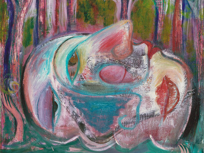 Lucy Stein, Libido 2012, gessoed panel, 19 3/4 x 19 3/4 in, 50 x 50 cm