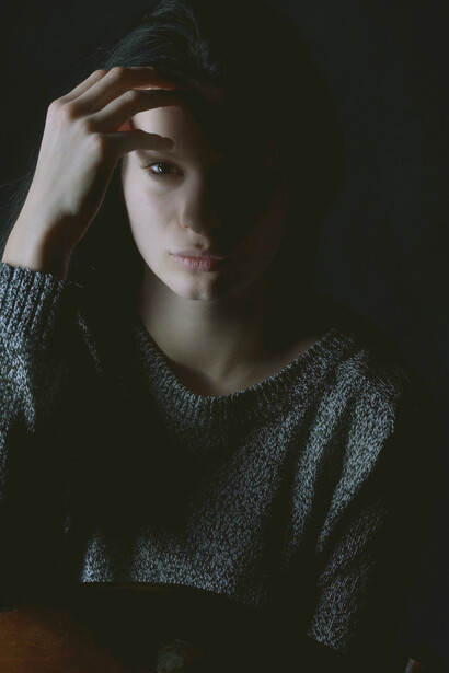 A portrait of a woman in resilience amidst depression