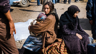Azerbaijani refugees from Karabakh during the war, 1992