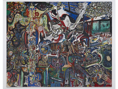 Enrico Baj, Roberto Crippa, Gianni Dova, Erró, Jean-Jacques Lebel, Antonio Recalcati, Great antifascist painting against torture, 1960, oil on canvas, Nantes, Musée des Beaux-Arts, © Ilmari Kalkkinen pour le Mamco, © ADAGP, Paris 2014