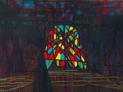 Steve Roden quite.flat.marbled. (luminous.), 2013, acrylic and oil on canvas, 60 X 84 inches. Image courtesy of the artist, CRG Gallery, NY and Susanne Vielmetter Projects, Los Angeles, CA. Photography Robert Wedemeyer, Los Angeles, CA