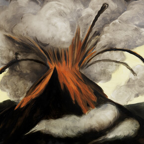 Pierre Seinturier, Boomsday, here it comes, 2015, Huile sur calque polyester / Oil on tracing paper, 97 x 130 cm / 38 1/4 x 51 1/8 in Pièce unique / Unique piece. Courtesy Galerie GP & N Vallois. Paris. Photo : André Morin