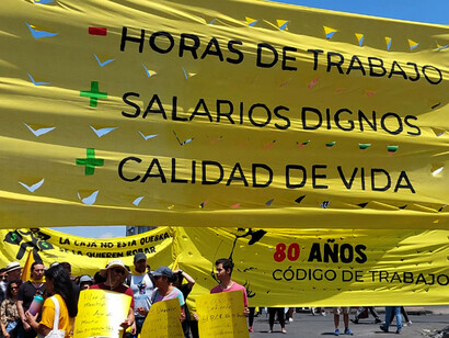 El 1 de mayo trabajadores costarricenses se manifestaron contra el Proyecto de Ley que contempla jornadas de trabajo de 12 horas