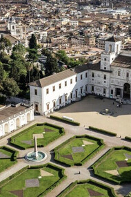 Villa Medici, Roma, Italia. Vista aerea degli esterni