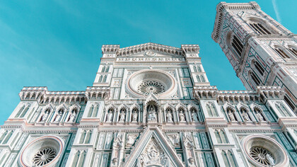 Entrada da catedral Santa Maria del Fiore em Florença, Itália
