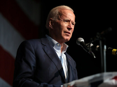 Joe Biden speaking with attendees at the 2019 Iowa Democratic Wing Ding at Surf Ballroom in Clear Lake, Iowa, USA