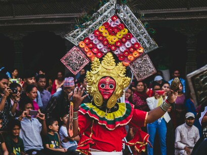 The Lakhe dance, performed during festivals in Bhaktapur, Nepal, captivates audiences with its vibrant costumes and energetic movements, celebrating the rich cultural heritage of the region