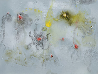 Miquel Barcelo, Dans les Plis, 2014, Técnica mixta sobre lienzo, 161 x 220,5 x 6 cm (62,99 x 86,61 x 2,76 in), Courtesy Galerie Thaddaeus Ropac, Paris/Salzburg, Photo: Charles Duprat