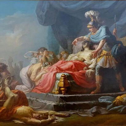 Jean Joseph Taillason. Achille stende il corpo di Ettore ai piedi di Patroclo