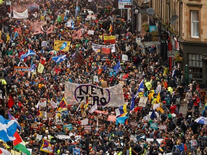 Thousands upon thousands descended to voice their opinion on climate change in Glasgow, Scotland