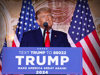 Discours de Donald Trump annonçant sa candidature en Novembre 2022
© Jonhatan Enst/Reuters