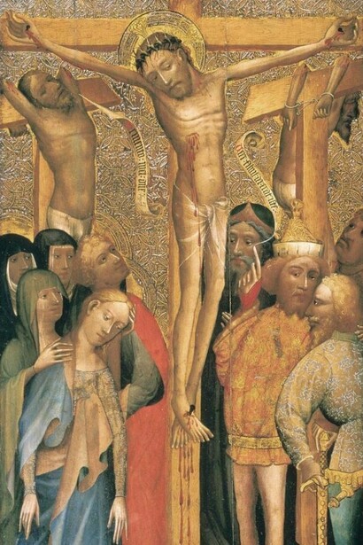 English School, c. 1395, The Crucifixion, Oil on panel; 92.5 x 48.5 cm, The Berger Collection at the Denver Art Museum, Image courtesy of Denver Art Museum